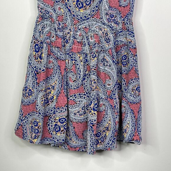 J. Crew Silk Paisley Smocked Sleeveless V-Neck Dress Women's Size 2 - Picture 5 of 9